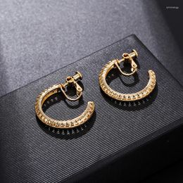 Backs Earrings Small Gold Silver Round Hollow Hoop Clip For Women Cute Circle Without Piercing Ear Clips Female Fashion Jewelry Brinco