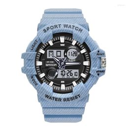 Wristwatches Dual Display Digital Watches For Men Waterproof Diving LED Men's Watch Top Brand Military Sport Relogio Masculino Saat