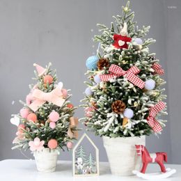 Christmas Decorations Artificial Tree Pine White Big Nordic Flocking 2022 Year Decoration Door Wall Ornaments Souvenirs Scenes Decor