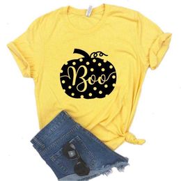 Boo Pumpkin Halloween Womens T-shirt T Shirt Print Women Hipster Funny Lady Yong