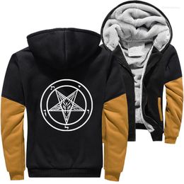 Men's Jackets Satan Goat Head For Men Clothing Thicken Winter Oversized Hoodies Camouflage Jacket Fleece Hooded Coat Sweatshirt Zipper