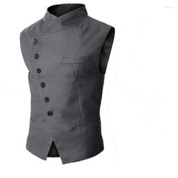 Men's Vests Men's Vest Turtleneck Oblique Mouth Men Suit Wedding Waistcoats Single Breasted Waistcoat For Sale Custom Made