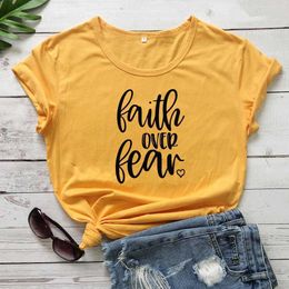 Faith Over Fear Tops T-shirt Unisex Christian Religion T Shirt Outfit Casual