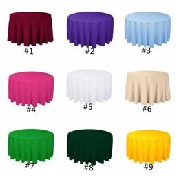 Tablecloth Solid Round Polyeste Cloth For Christmas Wedding Party Hotel Restaurant Banquet Decor Christmas Gifts