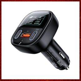 CC485 USB Car Charger PD 101W Fast Charging QC4.0 3.0 FCP Type C USB AUTO Charger Quick Charge with OLED HD Display for iPhone