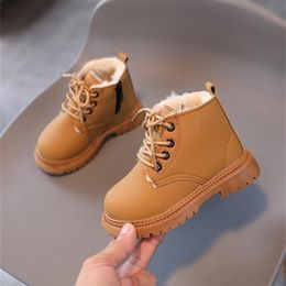 Boots Attrument Winter Children Leather Girls Boys Shoes Kids Fashion 1-12 year