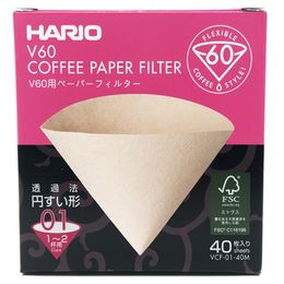 Coffee Filters Hario V60 01 02 Count Espresso Natural Paper for 4 Cups Barista Drip Japan Imported