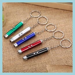 Cat Toys Mini Cat Red Laser Pointer Pen Key Chain Funny Led Light Pet Toys Keychain Keyring For Cats Training Play Toy Dh0185 Drop D Dhelj