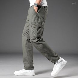 Men's Pants Men Cargo Solid Colour Comfortable Cotton Sweat-absorbed Trousers Oversized Leisure Thin Pantalon Homme