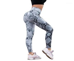 Atuendos de yoga pantalones sagace patrón de serpiente Leggings largos ropa de gimnasio femenino sexy cintura de fitness running leggins13931757