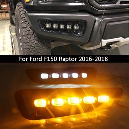 LED Daytime Running Light Signal Lights For Ford F150 Raptor DRL Turn Signal Yellow Fog Lamp Auto Part