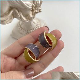 Stud Stud 2021 Retro Classic Earrings Fashion Long Gold Statement Earring For Womenn Party Wedding Female Jewelry Gift Drop Delivery Dhwch