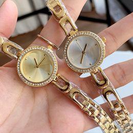 Fashion Full Brand Wrist Watches Women Ladies Girl Crystal Horse Carriage Style Luxury Metal Steel Band Quartz Clock COA 15