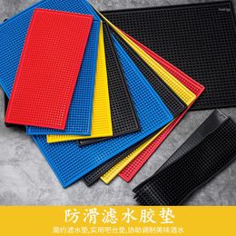 Table Mats Non-slip Bar Water-proof Mat Silicone Rectangular Rubber Bartender Filter Cup Word Wine Glass PVC