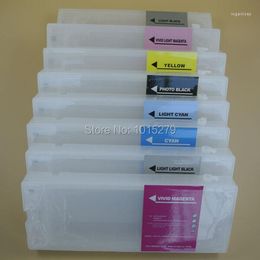 Ink Refill Kits 8 Pieces Refillable Cartridge For Stylus Pro7880 9880 With Chips And An Extra Chip Resetter