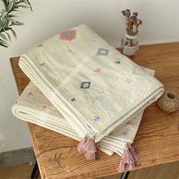 Blankets Swaddling 6 Layers Bohemia Baby Organic Gauze Muslin born Wrap Receiving Bath Towel For Kids Bedding 221103