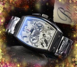 Crime Premium Mens Big Dial Watches 43mm Quartz Movement Male Time Clock Stainless Steel Arabic digital timing run second Luminous elegant wristwatch montre de luxe