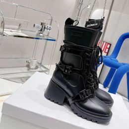 Fashion Luxury Designer Women's Martin Boots Outdoor Running Black Anti slip Military Boots 35-40 with Box
