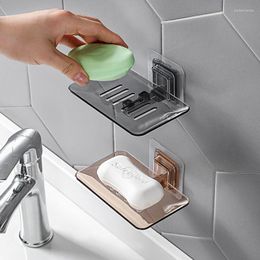 Soap Dishes Drain Dish Bathroom Supplies Box Storage Plate Tray Holder Transparent Case Container