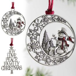 Alloy Christmas Decorations Hanging Ornaments Seasonal Snowman Christmas Tree Shape Pendant Crafts Gifts For Xmas Birthday