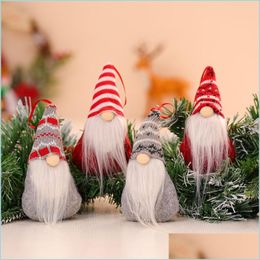 Christmas Decorations Merry Christmas Decorations Swedish Santa Faceless Gnome Plush Doll Ornaments Handmade Elf Toy Holiday Home Pa Dhdae