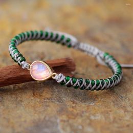Charm Bracelets Exquisite Opal Wrap Teardop Beads String Braided Macrame Friendship Bracelet Femme Elegant Women Jewellery