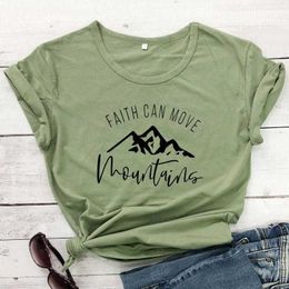 Faith Can Move Mountains T-shirt Tee Fashion Women Inspiring Religious