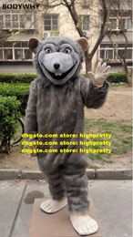 Gray Long Fur Rat Mouce Mice Mascot Costume Adult Cartoon Character Outfit Do The Honours Canvass Business Orders zz7647