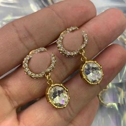 Women Crystal Dangle Earring Designers Jewellery Diamond Earrings Ear Studs Luxury Hoops Fashion Gold Water Drop Love Earrings G B Ijoux with Box