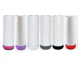 US Local Warehouse 20oz Speaker Tumblers Straight Sublimation Skinny tumbler with wireless Bluetooth Speakers stainless steel music cup 12pcs/case