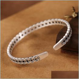 Bangle Bangle Vintage Sier Women Cuff Bracelets Ancient Chinese Coins Designer Braceletbangle Drop Delivery 2022 Jewelry Dh7Ot