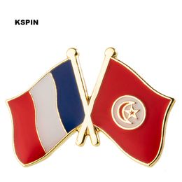 France & Tunisia Lapel Pin Flag badge Brooch Pins Badges 10Pcs a Lot
