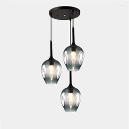 Pendant Lamps Postmodern Glass Lights For Studio Luminaire Novelty Cover Stair Lighting Shopping Mall Black Gold Suspension Lamp