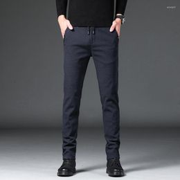 Men's Pants 2022 Autumn Winter Casual Men Cotton High Quality Designer Zipper Pocket Elegant Blue Long Formal Trousers Male 28-38