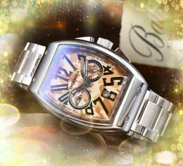 Clean factory Colour big dial watches 43mm Quartz chronograph movement Men Lumious Arabic digital timing run second Sports Wristwatches Relogio Masculino