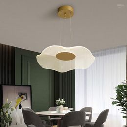 Chandeliers FSS Modern Lotus Leaf Chandelier Black/Gold LED Light Nordic Living Room Restaurant Bar Counter Tea