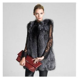 Women's Fur -Sell Genuine Women Faux Jacket Lady Spring Autum Winter Vest Sweet Girl Style