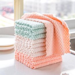 Table Napkin 25 25cm Kitchen Dishcloth Double-sided Two-color Wiping Pan Absorbent Dish Towel Non-oily Lazy Rag Thickened Scouring Pad