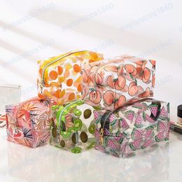 Clear Fruit Cosmetic Bags Waterproof PVC Travel Women Makeup Organizer Toiletry Bag