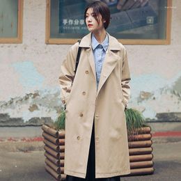 Women's Trench Coats QingWen Autumn Classic Coat Female Turndown Collar Solid Color Fashion Belt Loose Slim Windbreaker Manteau Femme