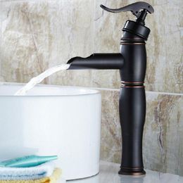 Bathroom Sink Faucets "Water Pump Look" Style Black Oil Rubbed Antique Brass Basin Mixer Tap Faucet One Hole Single Handle Mhg013