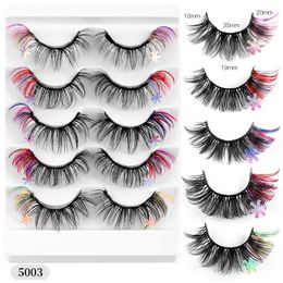 Colourful Thick False Eyelashes Curly Crisscross Naturally Soft and Delicate Reusable Hand Made Multilayer Mink Fake Lashes Extensions Makeup for Eyes DHL