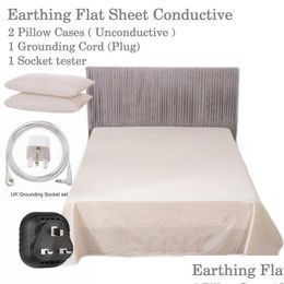 Sheets Sets Sheets Sets Grounded Flat Sheet With 2 Case Unconductive By Cotton Sier Fabric Conductive Emf Health Earth Benifits Dr Dhpno