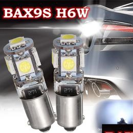 Car Bulbs 4Pcs Bax9S H6W 5Smd Car Led Side Light Bb Tail Parking Interior Lights Bbs 6000K Canbus Error 12V Drop Delivery 2022 Mobil Dhfmv