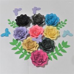 Decorative Flowers 2022 Set Of 9 Giant 4PCS Leaves 5PCS Butterflies For Baby Nursery Shower Retail Store Decorations Wedding Deco