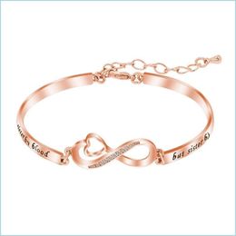 Bangle Bangle Not Sister By Blood But Heart Christmas Day Gift Bracelet Rose Gold Fashion Jewelry For Women And Girls Drop Delivery Dhluk