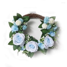 Decorative Flowers Ew Arrivals Blue Rose Flower Home Decoration Gift And Craft Wreaths Front Door Wedding Window Wall Room Decor