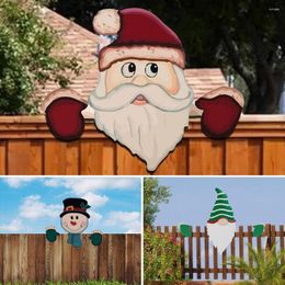 Christmas Decorations Fence Peeker Decoration Santa Snowman Dwarf DIY Chrisrmas Garden Yard Outdoor Art Sign Funny Y