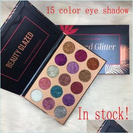 Eye Shadow Makeup Beauty Glazed Glitter Eyeshadow Palette Tra Shimmer 15 Colours Eye Shadow New Brand Face Cosmetics Drop Delivery He Dhswk