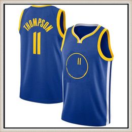 Stephen 30 Curry Jersey Klay 11 Thompson James 33 Wiseman Men S-XXL blue White